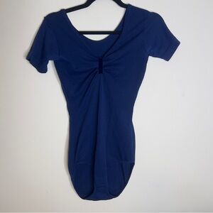 Vintage 60s Sears Bathing Suit Blue Short Sleeve Modest Nylon Size Large